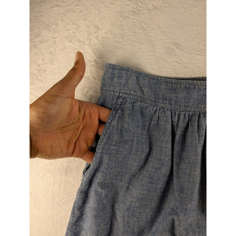 Eileen Fisher Chambray Skirt A-Line Pockets Casual Hemp Blend Blue Size S - Picture 3 of 9